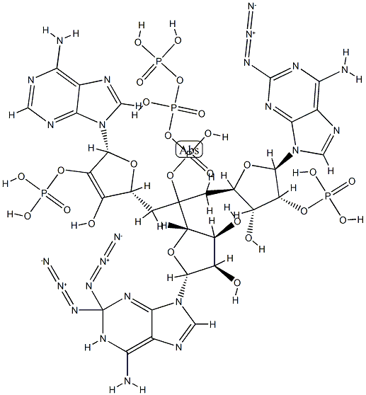 5'-O-triphosphoryl-2-azidoadenylyl-(2'-5')-2-azidoadenylyl-(2'-5')-2-azidoadenosine Structure
