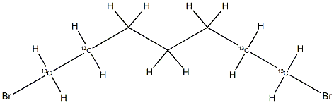二溴化七亚甲基-1,2,6,7-13C4 结构式