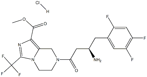 (R)-methyl 7-(3-amino-4-(2,4,5-trifluorophenyl)butanoyl)-3-(trifluoromethyl)- 5,6,7,8-tetrahydroimidazo[1,5-a]pyrazine-1,1174038-86-8,结构式