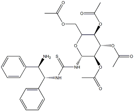 N-[(1R,2R)-2-aMino-1,2-diphenylethyl]-N'-(2,3,4,6-tetra-O-acetyl-β-D-glucopyranosyl)-Thiourea Structure