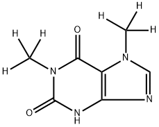 1,7-Dimethylxanthine-[D6] (paraxanthine), 117490-41-2, 结构式