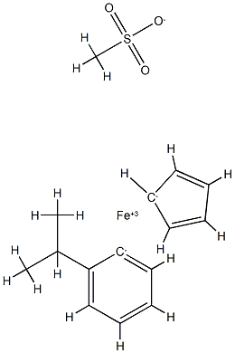 (η-cumene)-(η-cyclopentadienyl)iron(II) trifluoromethane-sulfonate Structure