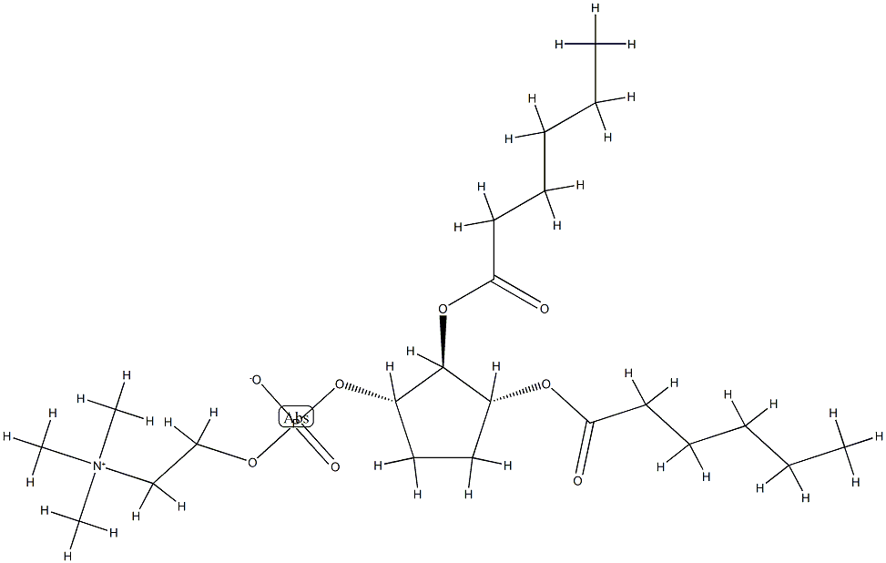 1-O-(phosphocholine)-2,3-O-dihexanoylcyclopentane-1,2,3-triol Struktur