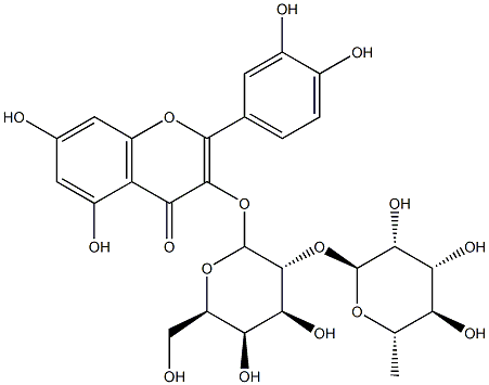 quercetin 3-O-alpha-rhamnopyranosyl-(1-2)-beta-galactopyranoside|