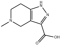 5-methyl-4,5,6,7-tetrahydro-1H-pyrazolo[4,3-c]pyridine-3-carboxylic acid(SALTDATA: 1HCl 1H2O), 1177283-79-2, 结构式