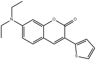 7-(ジエチルアミノ)-3-(2-チエニル)クマリン 化学構造式
