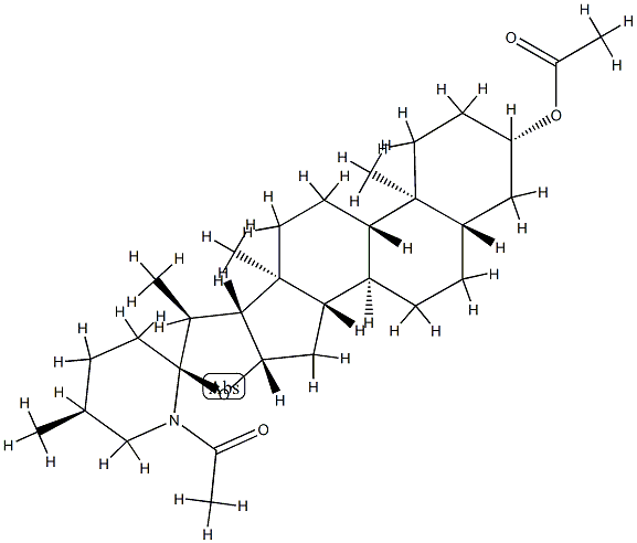 Spirosolan-3-ol, 28-acetyl-, acetate (ester), (3beta,5alpha,22beta,25S )- Structure