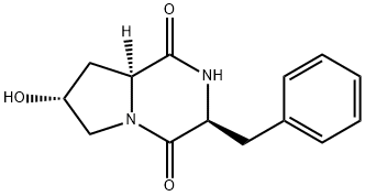 Cyclo(L-phenylalanyl-trans-4-hydroxy-L-proline) Structure