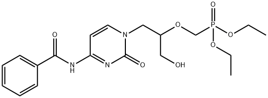 (S)- N1-[(2-乙基磷酰甲氧基-3-羟基)丙基] –N4- 苯甲酰胞嘧啶, 1184939-13-6, 结构式