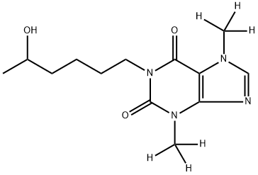 3,7-二氢-1-(5-羟基己基)-3,7-二(三氘甲基)-1H-嘌呤-2,6-二酮 结构式