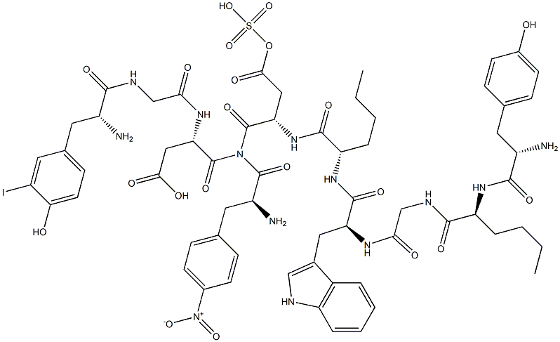 cholecystokinin (26-33), I-Tyr-Gly-(Nle(28,31),4-NO2-Phe(33)) Structure