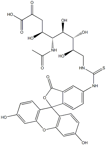 5-acetamido-9-(3-fluoresceinylthioureido)-3,5,9-trideoxy-2-nonulosonsonic acid Struktur