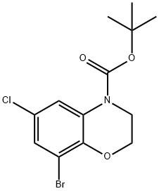4-N-Boc-8-bromo-6-chloro-2,3-dihydro-benzo[1,4]oxazine Struktur