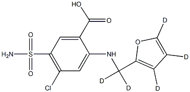 フロセミド‐D5(フルフリル‐D5) 化学構造式