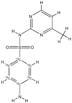 磺胺甲基嘧啶-13C6 标准, 1196157-80-8, 结构式