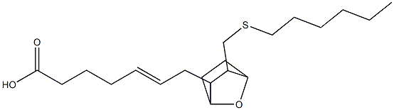 7-(3-((hexylthio)methyl)-7-oxabicyclo(2.2.1)hept-2-yl)-5-heptenoic acid, (+)-isomer Structure