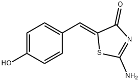 (5Z)-2-氨基-5-[(4-羟基苯基)亚甲基]-4(5H)-噻唑酮 结构式
