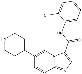 N-(2-氯苯基)-6-(4-哌啶基)-咪唑并[1,2-A]吡啶-3-甲酰胺,1198408-39-7,结构式