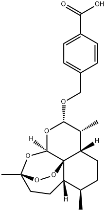 (3R,5aα,8aα,12aR)-デカヒドロ-10β-(4-カルボキシベンジルオキシ)-3,6α,9β-トリメチル-3β,12α-エポキシピラノ[4,3-j]-1,2-ベンゾジオキセピン 化学構造式