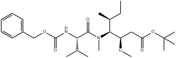 (3R,4 S,5 S) -4-[{ N-[(苄氧基)羰基]-缬氨基}(甲基)氨基] -3-甲氧基 -5-甲基庚酸叔丁酯, 120205-52-9, 结构式
