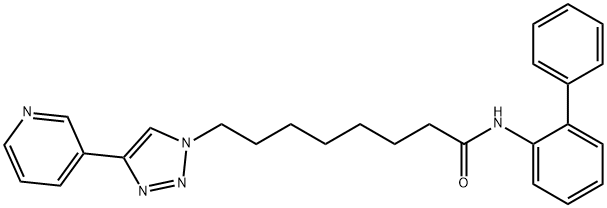 N-(1,1′-ビフェニル-2-イル)-8-[4-(3-ピリジニル)-1H-1,2,3-トリアゾール-1-イル]オクタンアミド 化学構造式