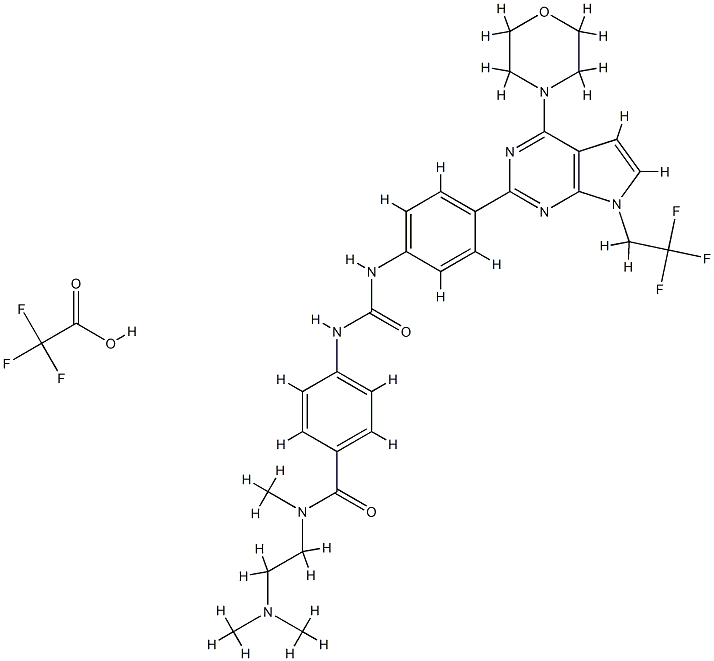 BenzaMide, N-[2-(diMethylaMino)ethyl]-N-Methyl-4-[[[[4-[4-(4-Morpholinyl)-7-(2,2,2-trifluoroethyl)-7H-pyrrolo[2,3-d]pyriMidin-2-yl]phenyl]aMino]carbonyl]aMino]-, (CF3COOH salt)|