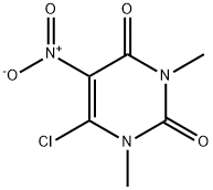 6-chloro-1,3-dimethyl-5-nitro-pyrimidine-2,4-quinone 化学構造式