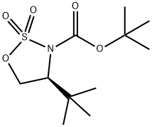 (4S)-4-T-ブチル-1,2,3-オキサチアゾリジン-2,2-ジオキシド-3-カルボン酸T-ブチルエステル 化学構造式