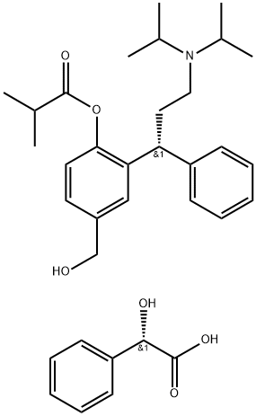 (R)-2-(3-(二异丙基氨基)-1-苯基丙基)-4-(羟基甲基)苯基异丁酸酯(S)-2-羟基-2, 1206695-46-6, 结构式