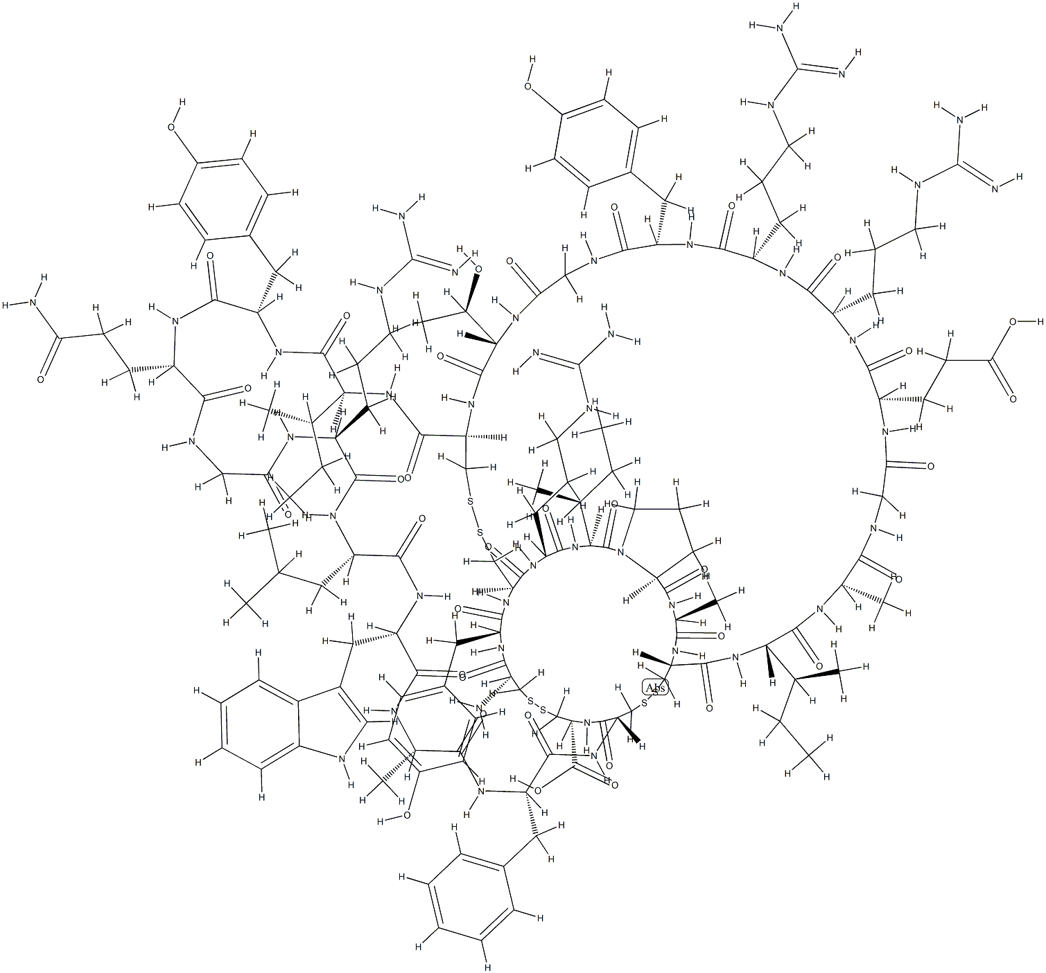 デフェンシンHNP-2 (ヒト) 化学構造式