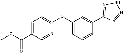 6-(3-1H-四唑-5-基)苯氧基)烟酸甲酯,1208942-12-4,结构式