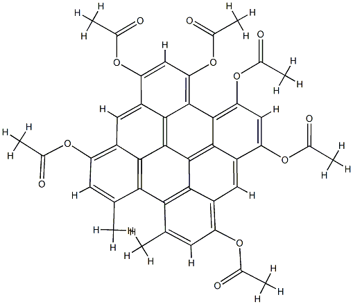 desoxohypericin hexaacetate 结构式