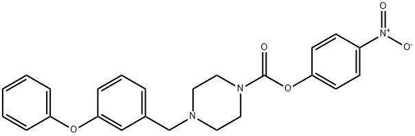 4-硝基苯基4-(3-苯氧基苄基)哌嗪-1-甲酸叔丁酯,1210004-12-8,结构式