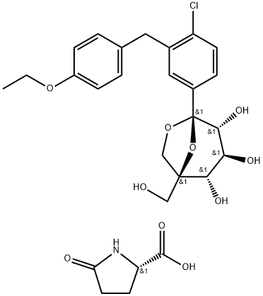エルツグリフロジンピドロ酸塩 化学構造式
