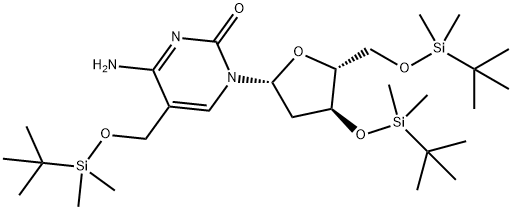 2'-Deoxy-3',5'-bis-O-[(1,1-diMethylethyl)diMethylsilyl]-5-[[[(1,1-diMethylethyl)diMethylsilyl]oxy]Methyl]cytidine Struktur
