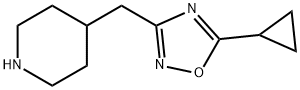 4-[(5-シクロプロピル-1,2,4-オキサジアゾール-3-イル)メチル]ピペリジン塩酸塩 化学構造式