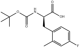 (R)-2-((叔丁氧基羰基)氨基)-3-(4-氟-2-甲基苯基)丙酸, 1213402-72-2, 结构式