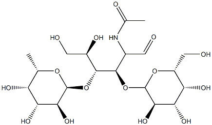O-fucopyranosyl-(1--3)-O-galactopyranosyl-(1--4)-2-acetamido-2-deoxyglucopyranose (N-acetyl-3'-O-fucopyranosyllactosamine) Structure