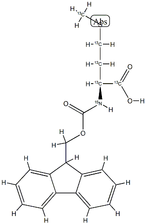 L-メチオニン-N-FMOC (U-13C5, 98%; 15N, 98%) 化学構造式