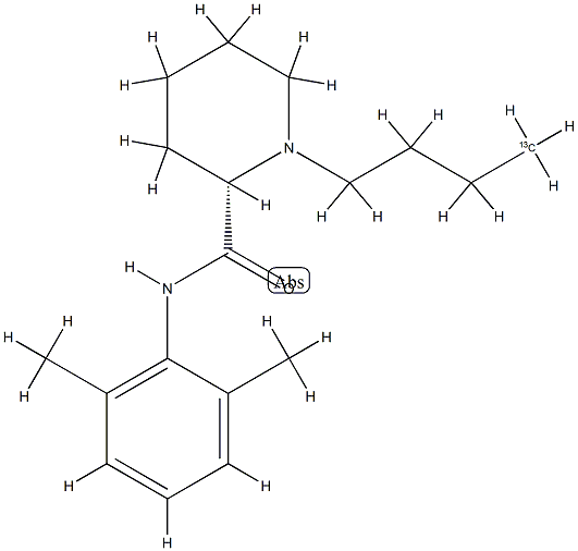 布比卡因-丁基-1-13C, 1217442-06-2, 结构式