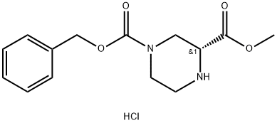 (R)-4-N-CBZ-PIPERAZINE-2-CARBOXYLIC ACID METHYL ESTER-HCl Struktur
