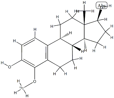 4-Hydroxyestradiol  4-methyl-13C,d3  ether,  4-Methoxy-13C,d3-estradiol,  1,3,5(10)-Estratriene-2,3,17-triol  4-methyl-13C,d3  ether,  3,4,17β-Trihydroxy-1,3,5(10)-estratriene  4-methyl-13C,d3  ether,  3,17β-Dihydroxy-4-methoxy-13C,d3-1,3,5(10)-estratriene Structure
