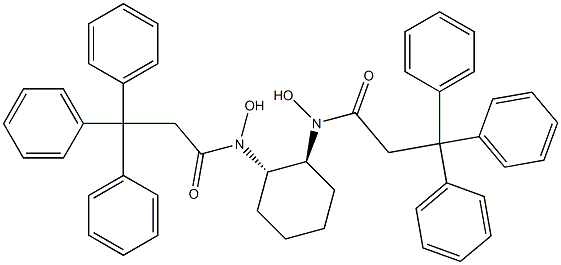 (1S,2S)-N,N'-ジヒドロキシ-N,N'-ビス(3,3,3-トリフェニルプロピオニル)シクロヘキサン-1,2-ジアミン 化学構造式