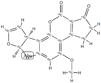 アフラトキシンB1-13C17 溶液 化学構造式