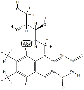核黄素-2,4,4A,10A-13C4-1,3-15N2 结构式