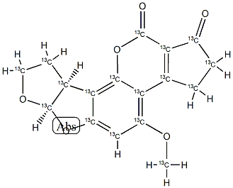 アフラトキシン B1-13C17 0.5ΜG/ML 化学構造式