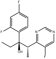 (2S,3R)-3-(2,4-difluorophenyl)-2-(5-fluoropyrimidin-4-yl)pentan-3-ol Struktur