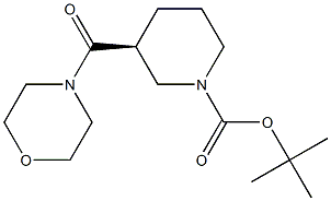 (S)-1-Boc-3-(morpholin-4-ylcarbonyl)piperidine 化学構造式