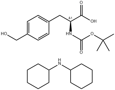 二环己胺(S)-2-((叔丁氧基羰基)氨基)-3-(4-(羟甲基)苯基)丙酸酯, 1217810-58-6, 结构式