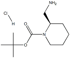(R)-2-(氨基甲基)哌啶-1-羧酸叔丁酯盐酸盐, 1217824-86-6, 结构式